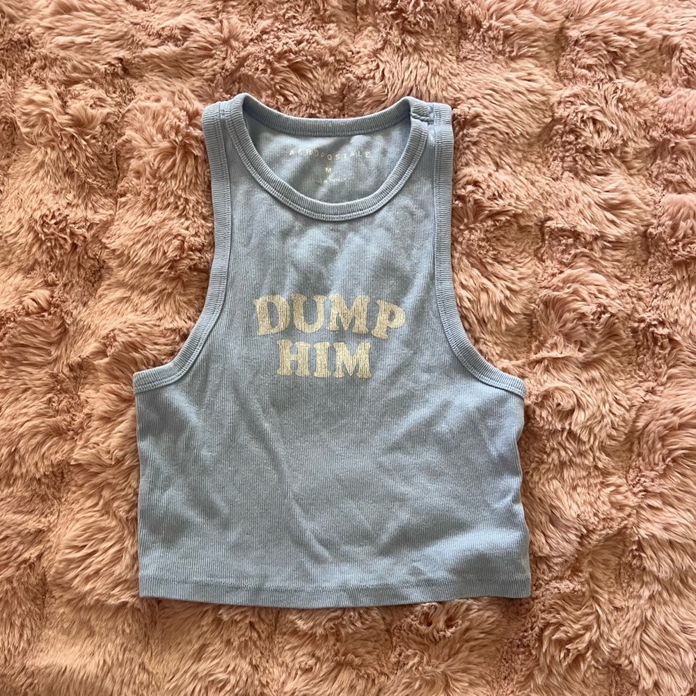 Aeropostale Light Blue Tank Top Crop DUMP HIM‎